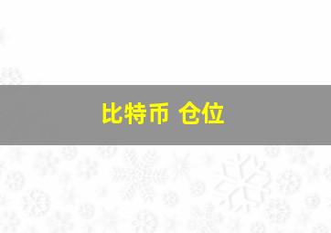 比特币 仓位